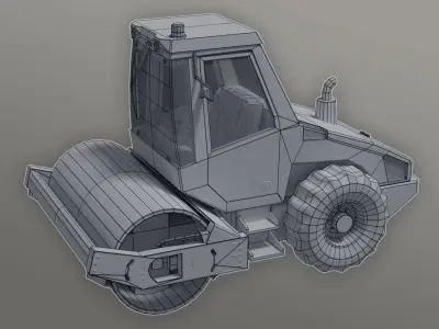 Road Roller Low-poly 3D model buy