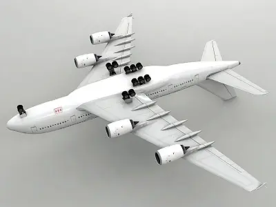 Airbus A380 Airliner - Generic White Low-poly 3D model