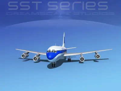Boeing 707-320 SS Kuwait Airways 3D model