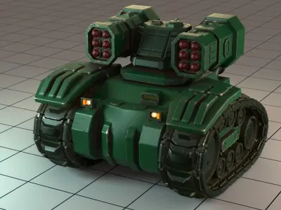 Battle toon tank 3D model