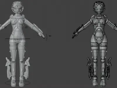Tech-Suit robot Low-poly 3D model