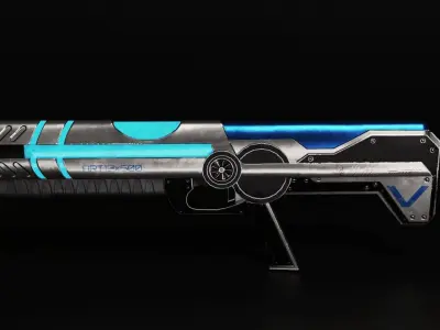 sci-fi gun 2 Low-poly 3D model