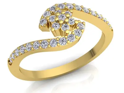 Fancy Woman Diamond Ring 01 3D print model