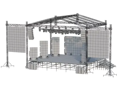 Prefabricated stage with equipment 2 3D model