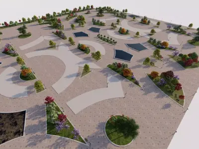 park-public park-Private Park Landscape Urban 3D model