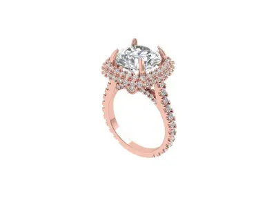 Solitaire Engagement Ring 3D print model 114