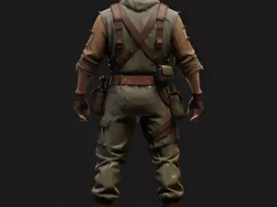 Post Apocalyptic Scavenger Character 3D model