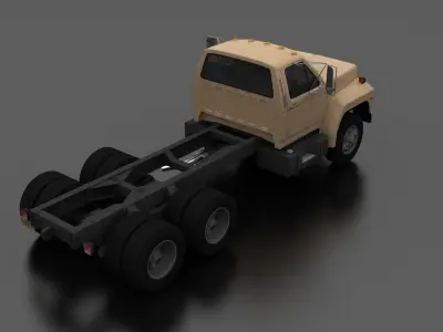 F-Series F-800 Truck Chassis Tandem Axle 1980 Low-poly 3D model