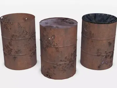 Barrels Asset 04 Low-poly 3D model