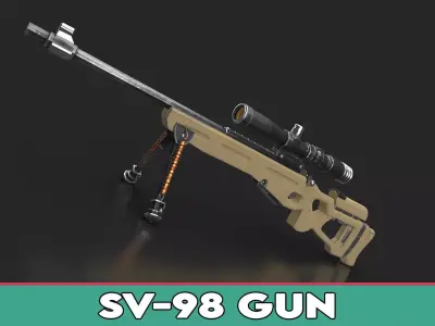 SV-98 Gun Low-poly 3D model