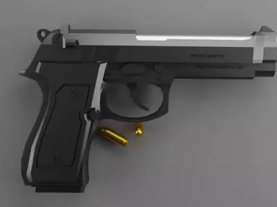 Berreta 92fs  Low-poly 3D model