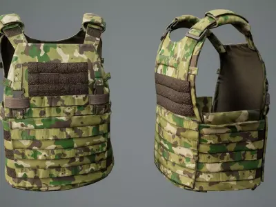 Tactical Plate Carrier 01 Low-poly 3D model