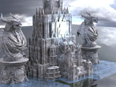 Cthulhu The Great Deep Architecture Collection Kit bash 3D model