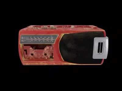 old radio cassette damged 3D model