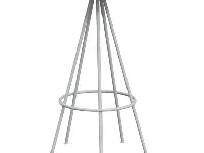 Urban Industrial Five Leg Round Bar Stool 3D model