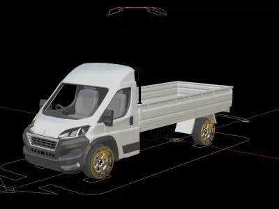 Peugeot Boxer Flatbed Truck 3D model