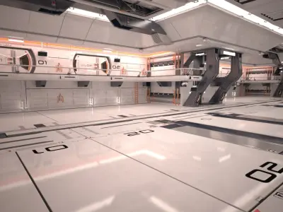  Sci Fi Hangar Interior 