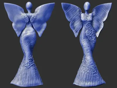 clay angel sculpture 3D print model