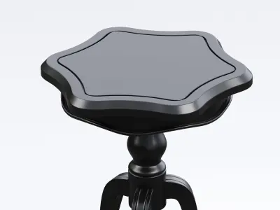 Rounded t-table 3d model Low-poly 3D model