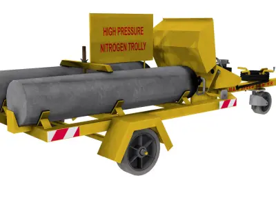 Nitrogen Booster Cart Trolley Low-poly 3D model