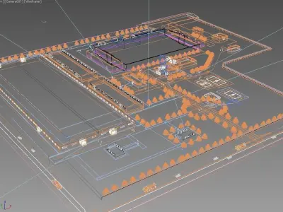 Factory Building 3D model low poly 3D model