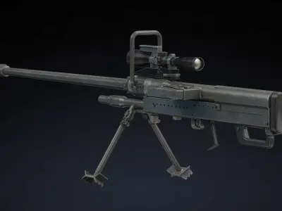Denel NTW-20 Low Poly Low-poly 3D model