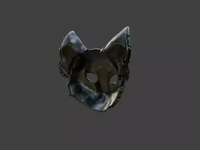 Ironclad Cat Mask Low-poly 3D model