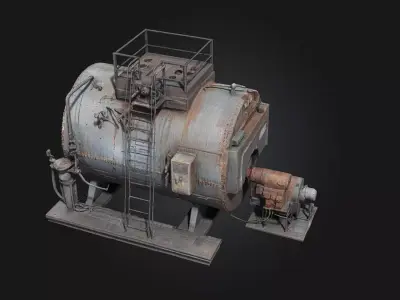 Industrial Boiler Unit  Heavy-Duty Power for Industrial Scenes 3D model