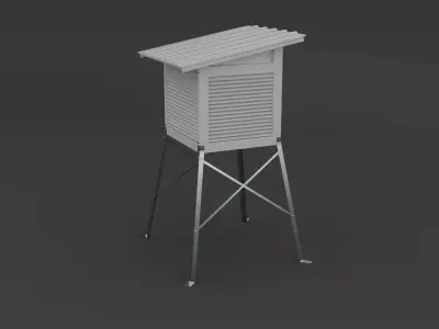 Low Poly Stevenson Screen Weather Shelter 3D model
