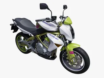 Kawasaki ER-6N Low-poly 3D model