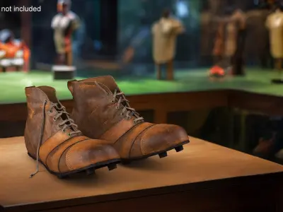 Vintage Leather Football Boots Fur 3D model