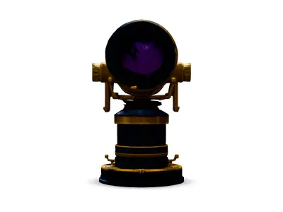 Luxury Gold and Black Telescope Model Low-poly 3D model
