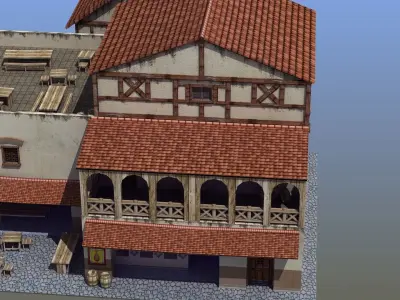 FRP Tavern Low-poly 3D model