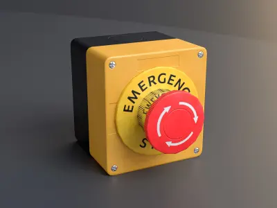 Emergency Button Low-poly 3D model purchase