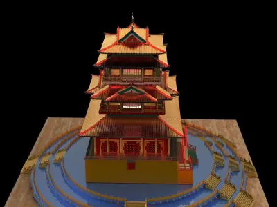 Chinese ancient  house  3D model