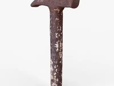 Iron Rust Hammer Tool Scan Low-poly 3D model
