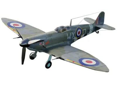 Supermarine Spitfire Low-poly 3D model by netrunner75
