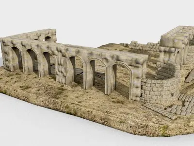 ancient roman ruins hierapolis 3D model