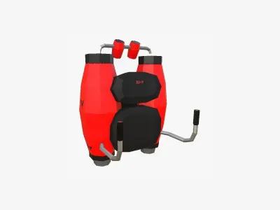 Jetpack Low Poly A02 - SciFi Character Design Low-poly 3D model