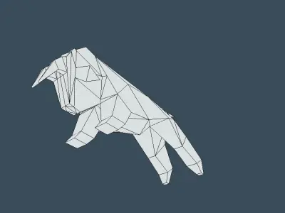 Origami Ox Low-poly 3D model