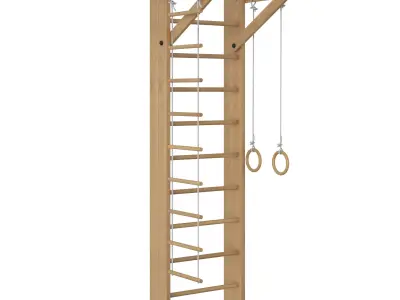 Wooden Swedish Wall 3D model