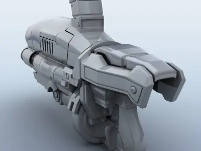 Sci-Fi Gun 3D model 6