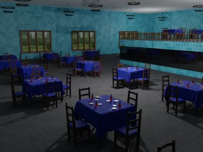 Restaurant  Low-poly 3D model purchase