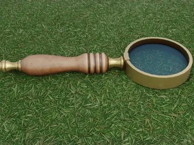 Magnifying Glass 3D Model Pbr Low Low-poly 3D model