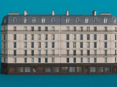 Paris Corner Traditional Building 3D model