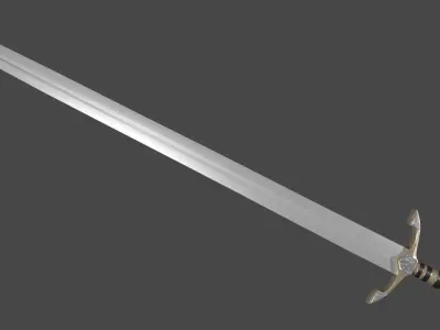 Caroling sword with Excalibur handle Low-poly 3D model