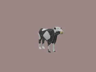 Cow Cartoon - 02 Low-poly 3D model