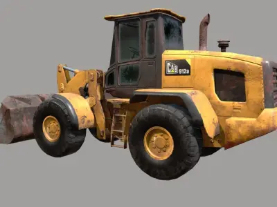 Loader bulldozer Low-poly 3D model