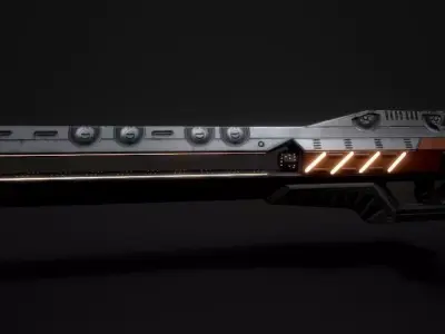 Lightning Rifle Low-poly 3D model