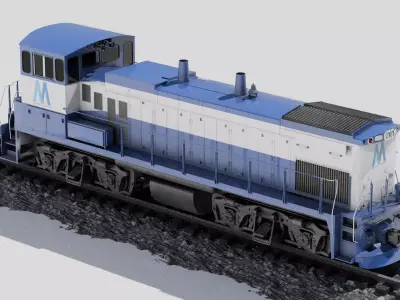 EMD MP15AC Locomotive Long Island Low-poly 3D model